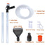 Press-Type Siphon Pump Aquarium Gravel Cleaner With Glass Scraper Fish Tank Water Changer Kit Adjustable Water Flow Sand Cleaner