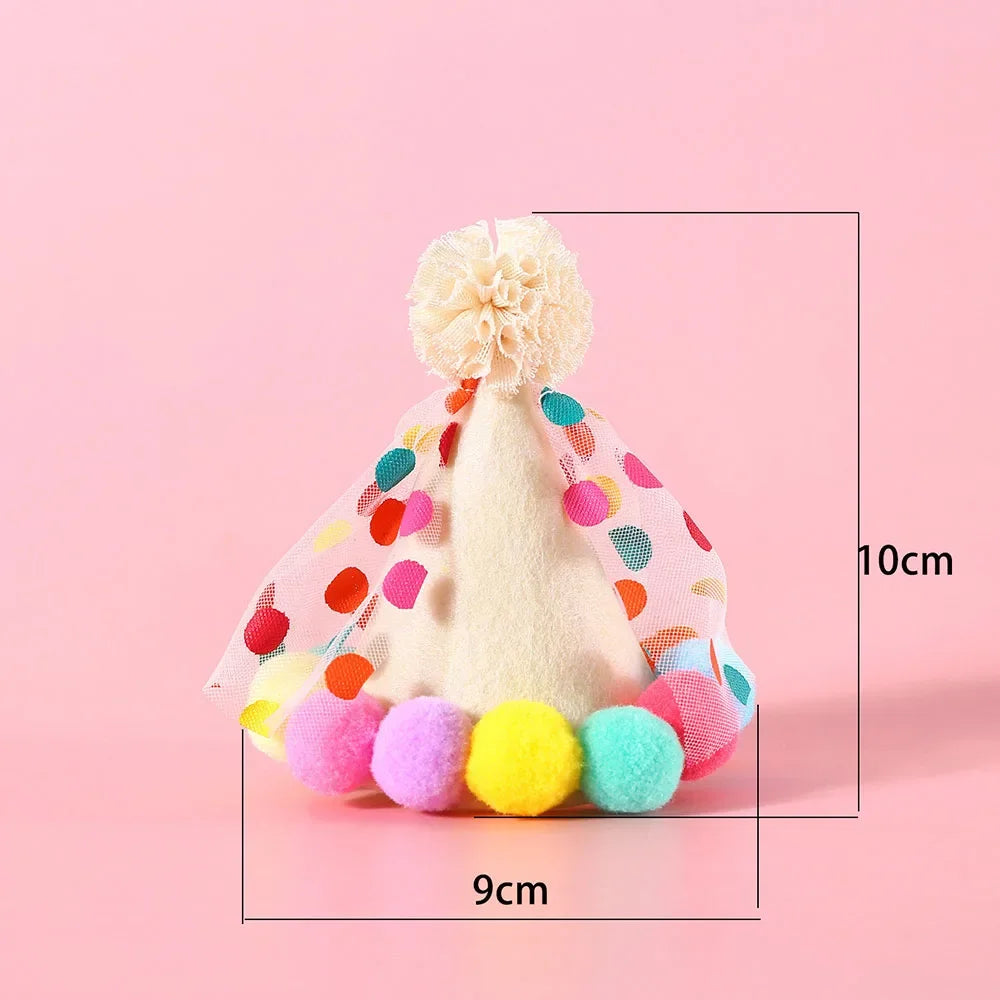 Pet Birthday Accessories Small Dog Cat Birthday Hat with Bandana Collar Pet Birthday Decorations for Kitten Pet Party Outfits