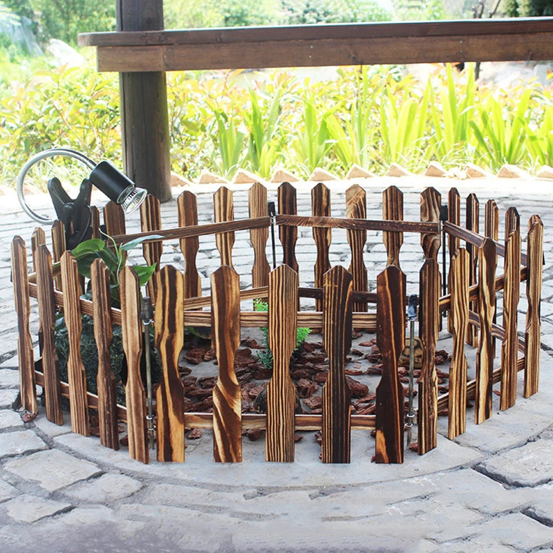 Wooden Fencing Barrier DIY Mini Landscape Crawling Small Pet Turtle Fence Balcony Landscape Barrier Accessory Indoor Courtyard