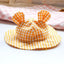 Pastoral Style Plaid Cat Hat Cute Ears Sunshade Cap for Dogs Summer Pet Headwear Unisex Outdoor Hats Chihuahua Dogs Accessories