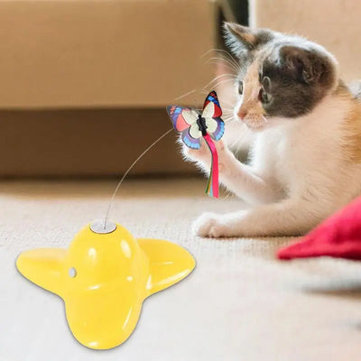 Butterfly Cat Toy Interactive Cat Toys For Boredom Moving Cat Toys With LED Light And Weighted Base Butterfly Flutter Pet