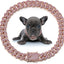Dog Chain Collar Pink Diamond Cuban Link Necklace Metal Cat Chain Pet Crystal Collar Jewelry Accessories for  Dogs Cats