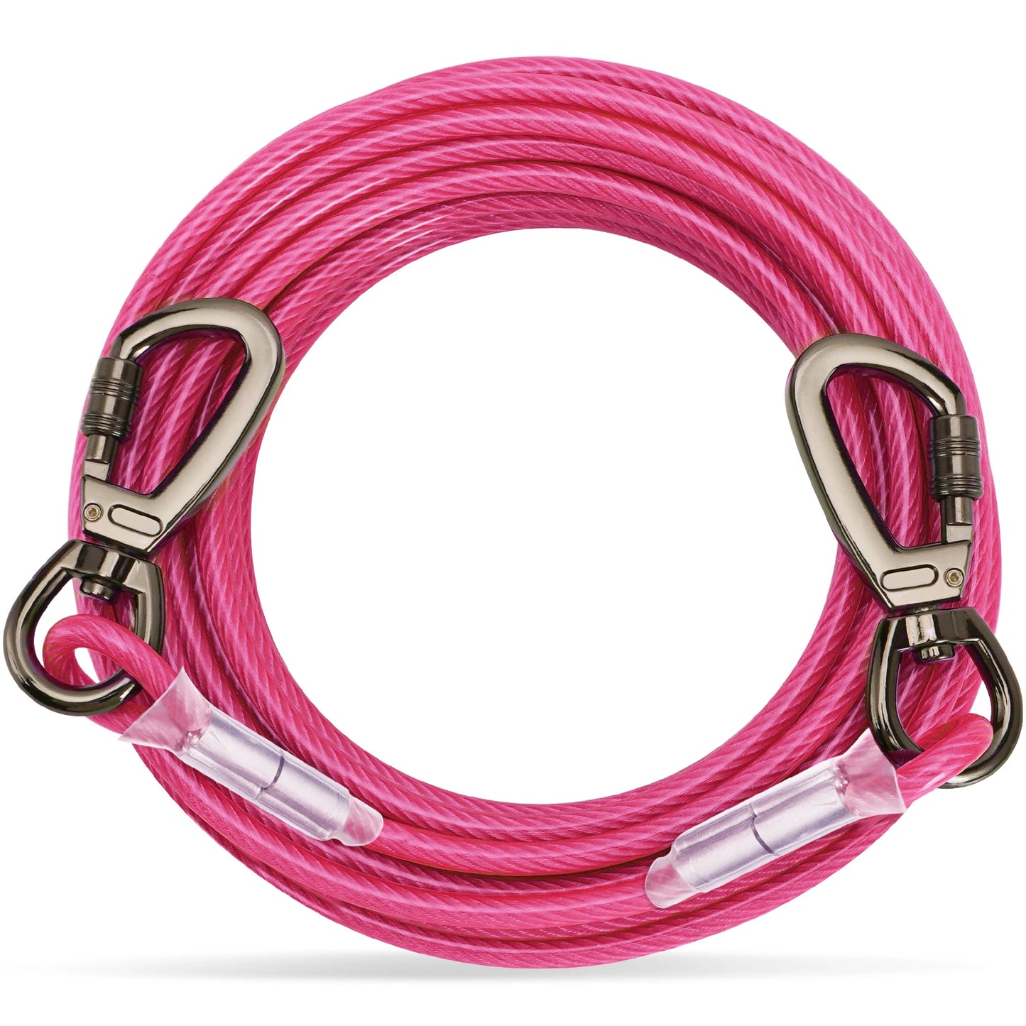 Double-headed Dog Tie Out Cable Leash ,raction rope with metal buckle steel wire anti-rust training collar,Outdoor Dogs Strap