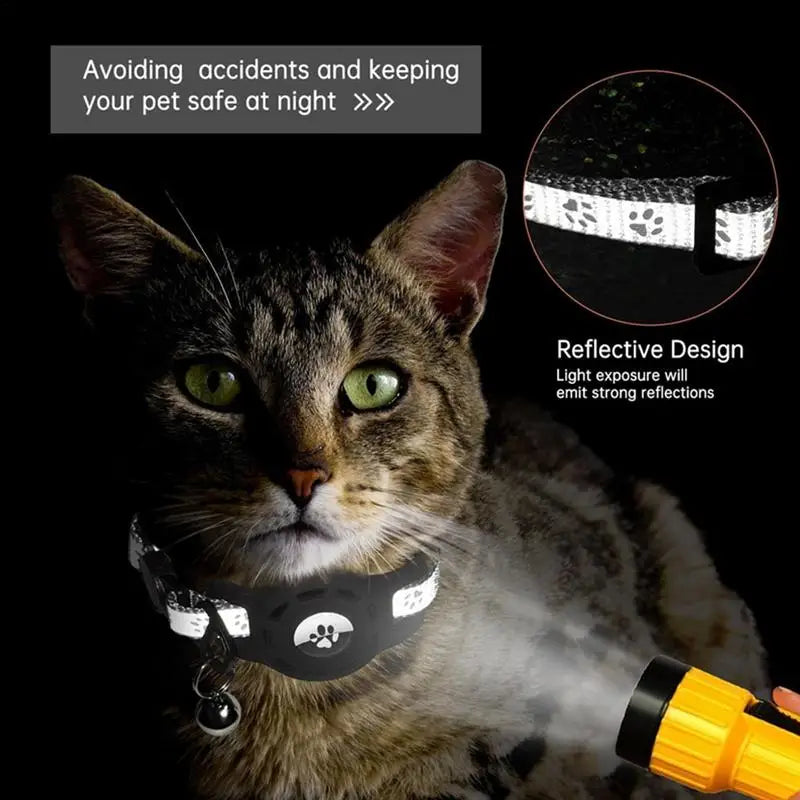 Reflective Cat Collar Pet Cat Adjustable Vest Anti-Lost Safety Release Buckle Cat Neck Waring  with Removable Bell for Camping