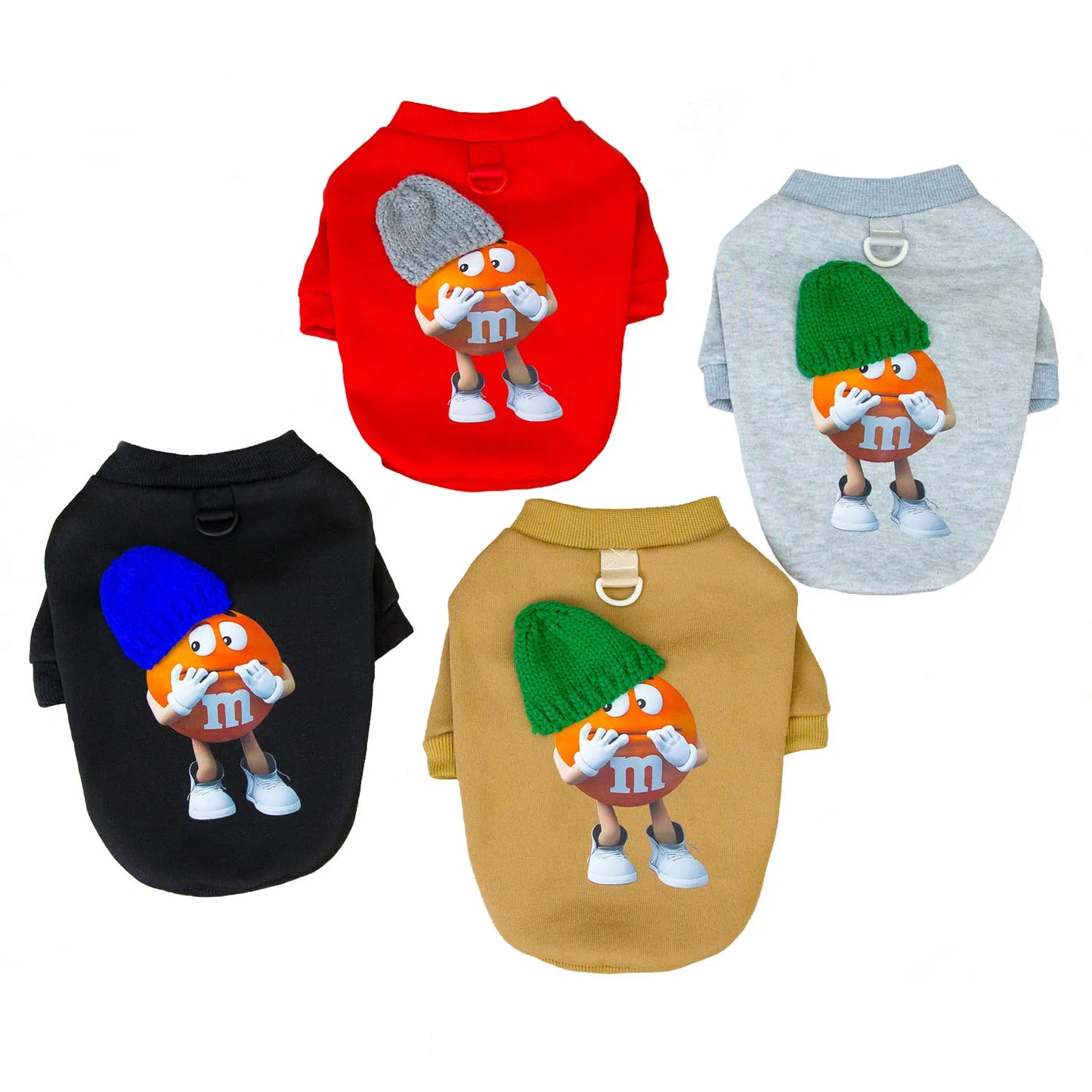Funny Dog Hoodies for Small Dogs,Warm Fleece Hoodie Sweater Cartoon Puppy Pullover Coat Autumn Winter Clothes Yorkie Pet Apparel