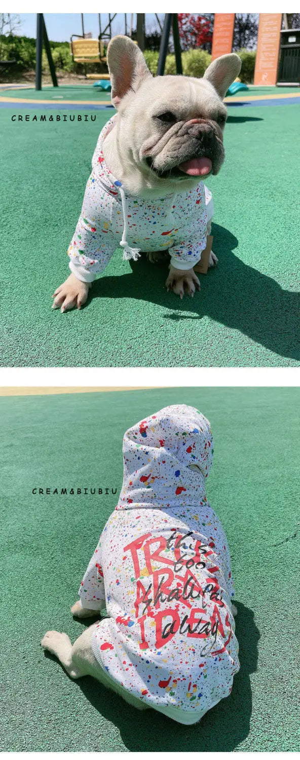 Dog Hoodie Dog Costume Pet Clothes Dog Clothes for Small Dogs Spring and Autumn Parent-child Wear Keep Warm Embroidery