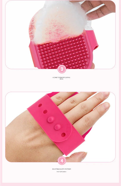 Soft Rubber Dog Brush Comb Cat Bath Brush Rubber Glove Hair Fur Grooming Massage Brush For Dog Cats Pet Bath Supplies