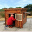 Large new solid wood kennel outdoor waterproof dog house with mat and cold-proof pet dog cage carbonized golden retriever woo