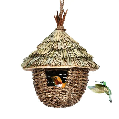 Creative Handmade Grass Hummingbird Houses, Yard Decoration, Nesting for Home, Patio, Porch, Tree, Courtyard, Yard