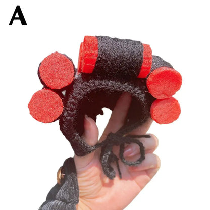 Cute Creative Pet Headdress Halloween Atmosphere Sense Wig Funny Pet Hat Pet Fashion Fun Curly Hair Photo Styling Headband Pet T