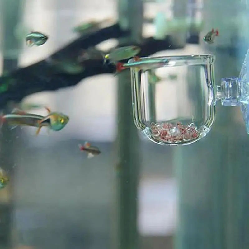 Aquarium Decoration Plant Cup Pot Acrylic Aquatic Plant Cup With Suction Holder Planting Cylinder Cup Water Plant  Accessories