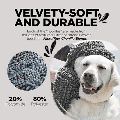 Pet Dog Towel, Super Absorbent Microfiber Towel with Hand Pockets, Quick Dry Shammy Towel Dog Bathing Supplies, Machine Washable