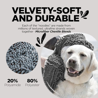 Pet Dog Towel, Super Absorbent Microfiber Towel with Hand Pockets, Quick Dry Shammy Towel Dog Bathing Supplies, Machine Washable