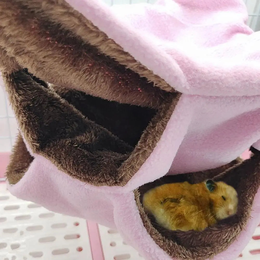 Pet Hammock 3layer Thick Plush Soft Warm Hanging Nest Sleep Bed For Small Pet Hamster Ferret Squirrel Chinchillas Pet Supplies