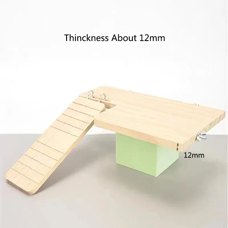 Functional Wooden Hamster House Desk Platform Pet Stand Toy Station Board Pet Products Hamster Cage Golden Bear Toy Supplies