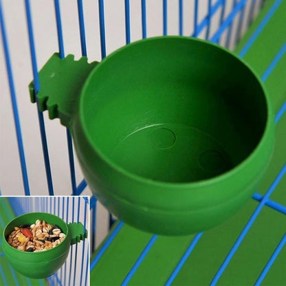 3Pcs/Set Green Plastic Parrot Mini Food Water Bowl Feeder Plastic Birds Pigeons Cage Sand Cup Feeding Tool Accessory