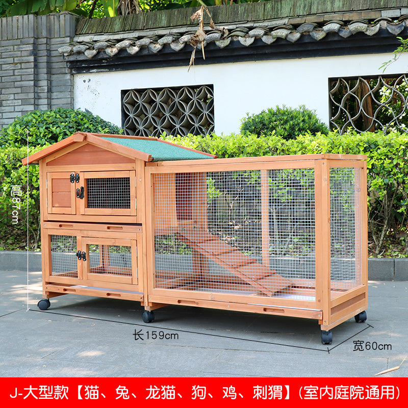 Courtyard Pet Cat Puppy Cage Small Dog Indoor Totoro Rutin Chicken Rabbit Cage Balcony Movable Villa Home