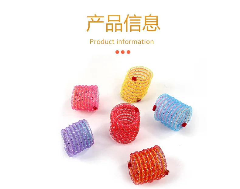 Kitten Cat Toys Interactive Cat Spring Toy Colorful Springs Cat Pet Toy Coil Spiral Springs Pet Products for Cats