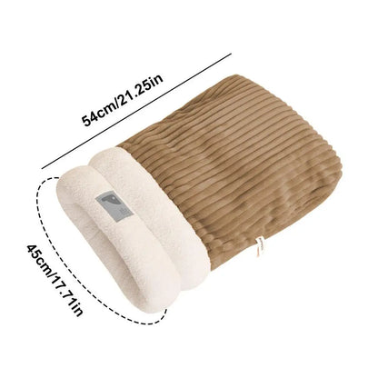 Cat Winter Sleeping Bag Thickened Warm Cat Snuggle Sack 360 Wrap Comfortable Cat Beds For Indoor Cats Washable Soft Plush House