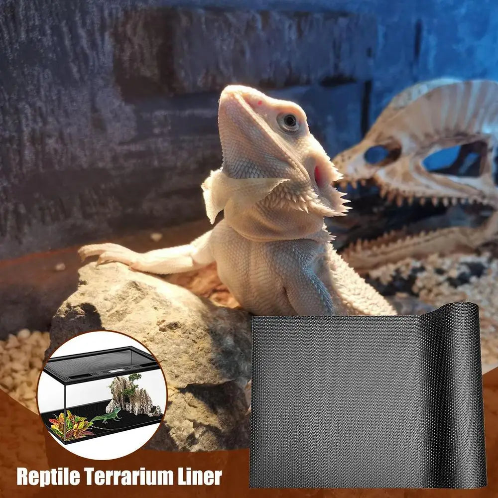 Reptile Terrarium Liner Cuttable Non-Adhesive Waterproof Substrate Mat Tank Accessories for Bearded Dragon Lizard Tortoise Gecko