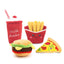 Hamburger pet plush toy sound toy fries burger milkshake cup with BB sound paper