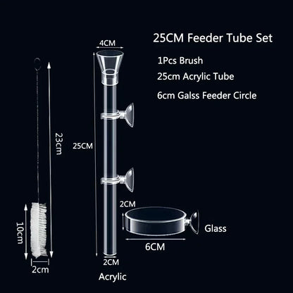Acrylic Aquarium Feeder Tube Dish Transparent Fish Tank Shrimp Snail Shrimp Food Feeder Bowl Aquarium Feeding Set Accessories