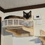 Cats Tree Climbing Shelves Cat Perch Wall-Mounted Wooden Platform For Cats & Kitten Big Steps Scratching Post For Grinding Claws