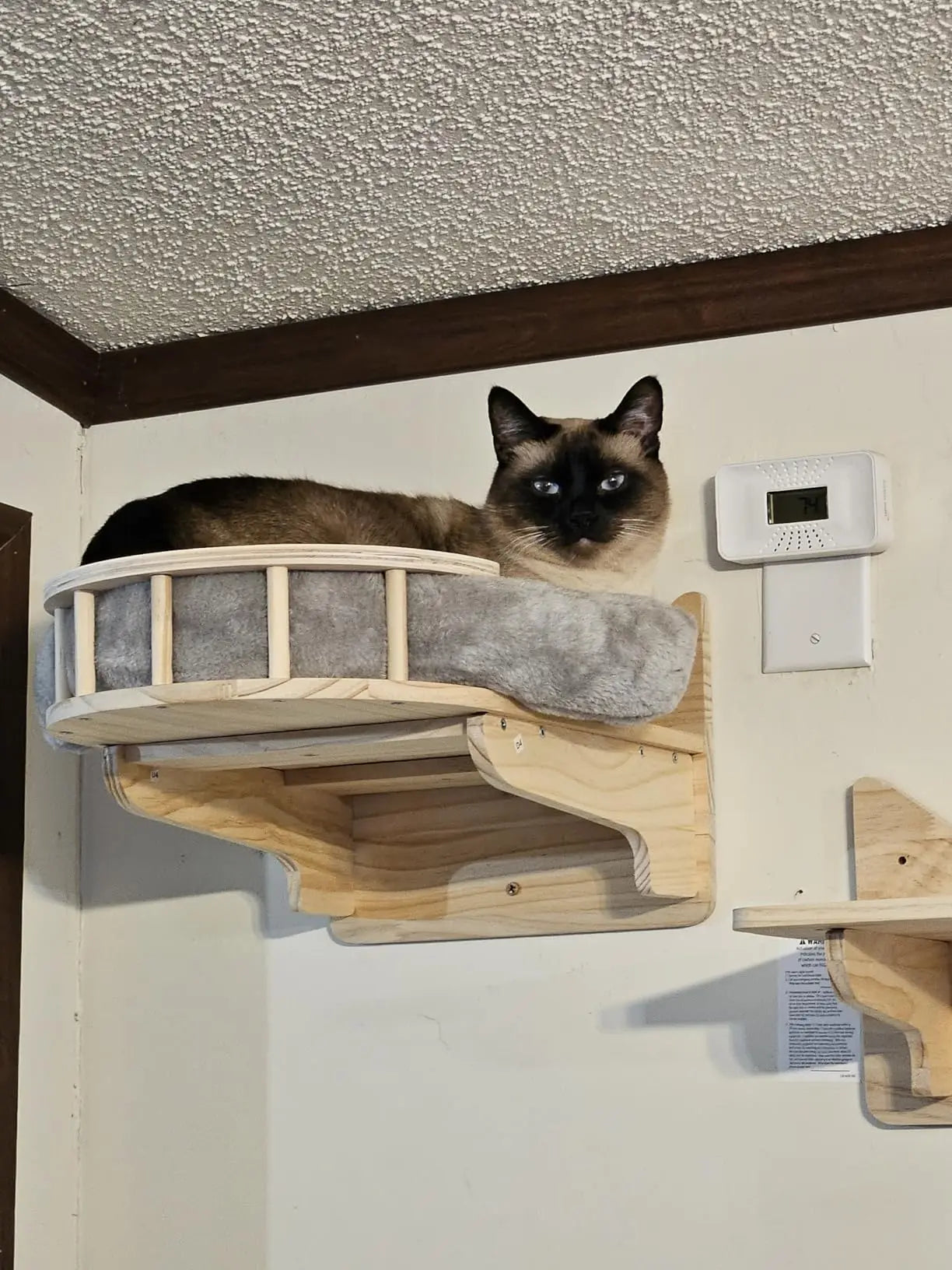 Cats Tree Climbing Shelves Cat Perch Wall-Mounted Wooden Platform For Cats & Kitten Big Steps Scratching Post For Grinding Claws