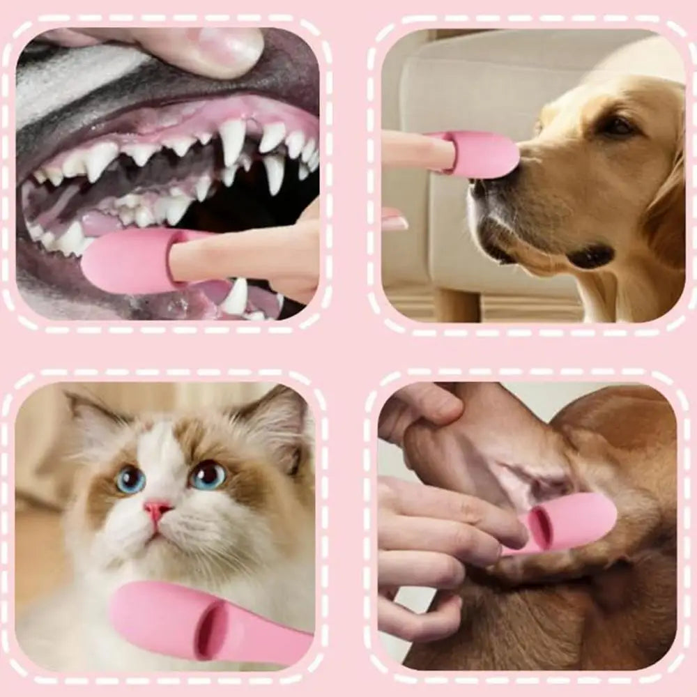 Cat Chin Brush Soft Silicone Grooming Chin Scrubber Non-Slip Multifunctional Finger Pet Supplies Cleaning Brush For Cats & Dogs