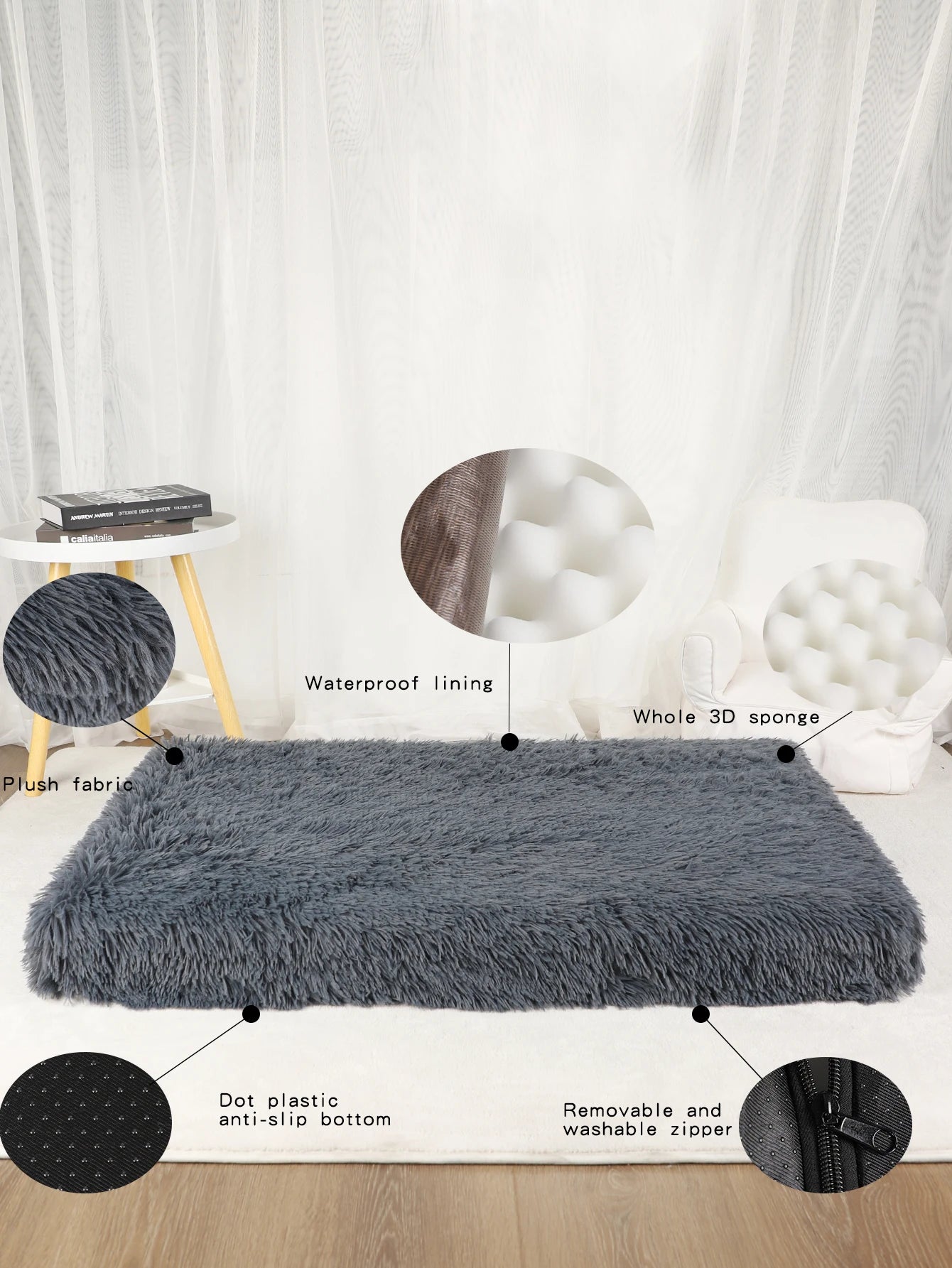 Dog Mat Fluffy Bed Cushion Accessory Supplies Pets Dogs Accessories Basket Baskets Big Small Pet Products Large Beds Sofa Cats