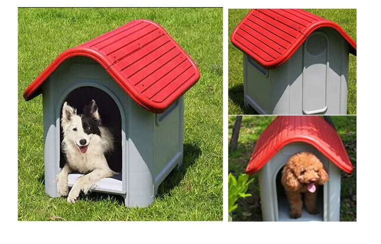 Outdoor kennel with toilet, sun protection in summer, universal in all seasons, outdoor rain-proof dog house, warm in winter, s