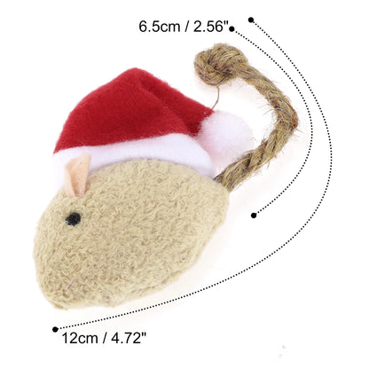 UXCELL 1 Pc Portable Cat Play Mouse Chew Toy Cat Dolls for Outdoor Plaything Christmas Gift Toys Plaything for Kitten Puppy