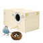 Parakeet Nest Box Wood Parrot Nesting Breeding House Nesting Boxes for Birds with Perch Stand Bird Cage Mating Box for Budgie
