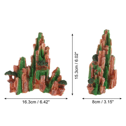 UXCELL Artificial Resin Rockery Fish Tank Landscape Aquarium Decor Mountain Hiding Cave Pet Supplies Ornament Accessories
