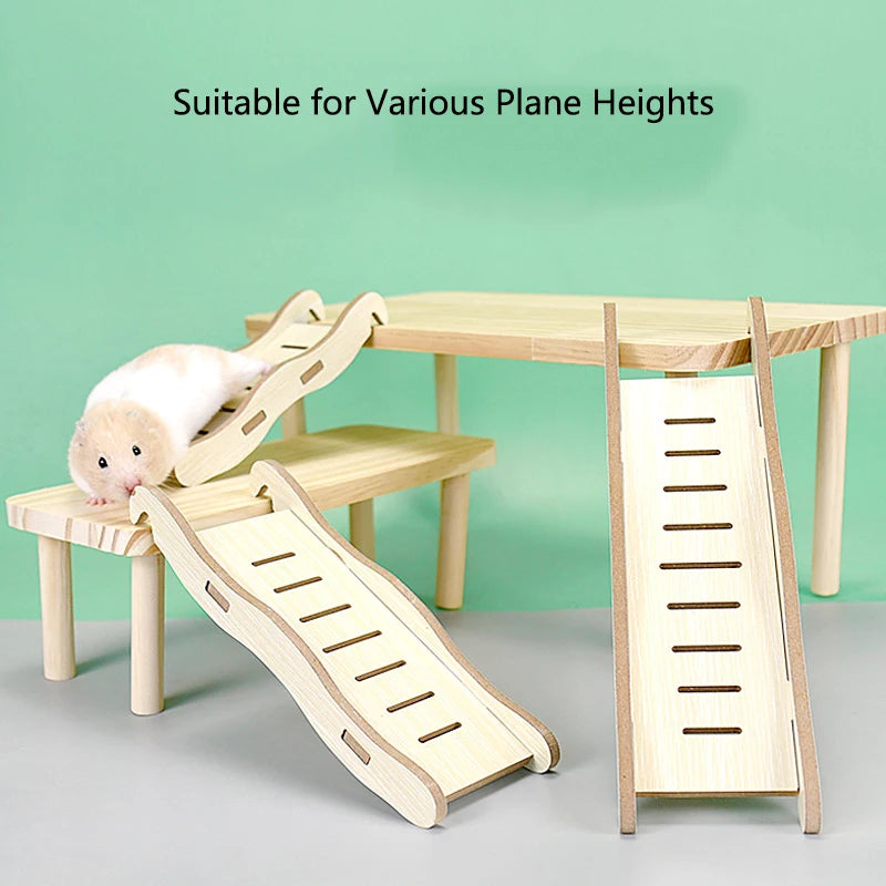 Hamster Ladder Natural Wooden Hamster Climbing Toy Small Pet Toys for Hamster Squirrel Guinea Pig Rat Small Animals Accessories