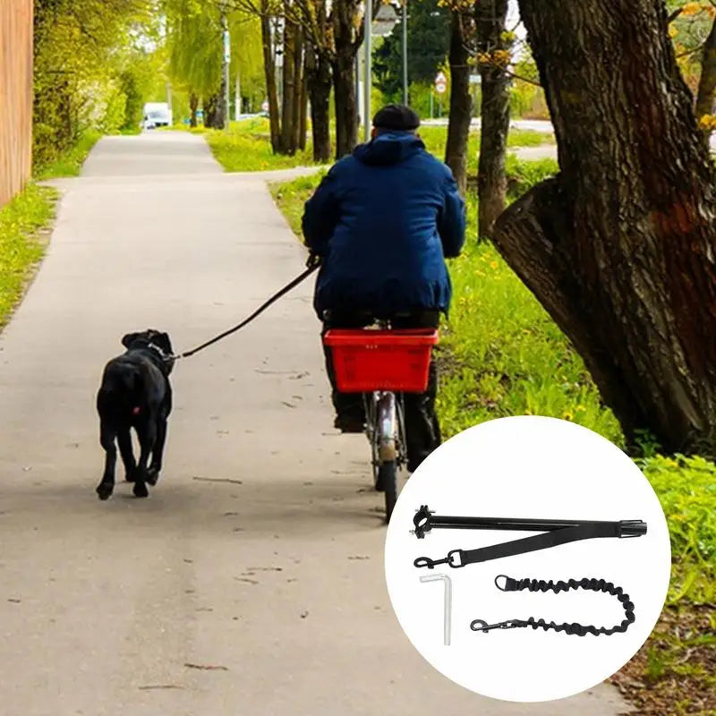 Dog Training Rope Bike Pet Lead Rope Bicycle Pet Walking Rope Adjustable Hands Free Traction Rope Safety Walking Lead For