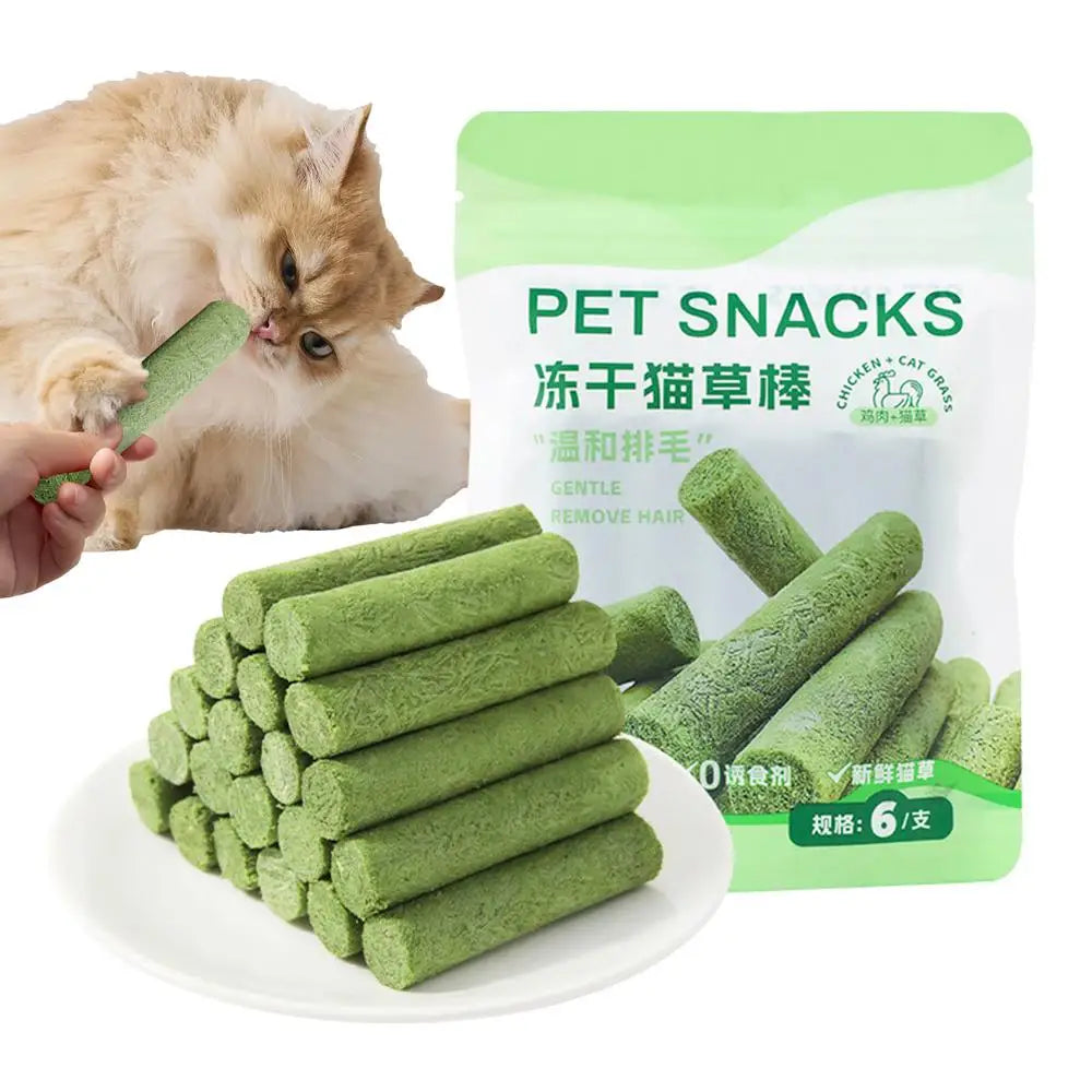 Cat Grass Teething Stick Cat Grass Sticks Pet Snacks Natural Grass Molar Rod Cat Chew Stick Teeth Cleaner Teeth Caring