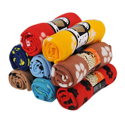 Pet Blanket Super Soft Dog Blanket with Cute Paw Print Warm Puppy Blanket Mat Bed Cover for Large Dogs Kitten Cat Small Animals