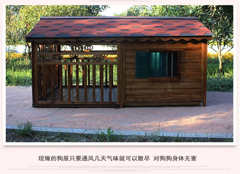 Manufacturer spot outdoor dog house wooden dog villa bite-resistant kennel rain-proof kennel can be customized dog house pet ca