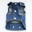 Dark Washed Dog Denim Jacket for Small Medium Dogs, Puppy Sleeveless Jeans Coat with D Ring Chihuahua Yorkie Clothes Pet Apparel