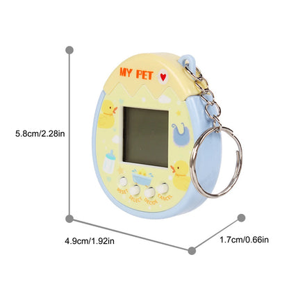 2Pcs Cute Cartoon Mini Handheld Electronic Pet Game Console Random Color Virtual Pet Raising Machine Electronic Toy