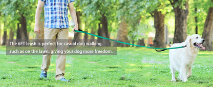 6FT Heavy Duty Dog Leash for Large Medium Dogs, Reflective Double Handle Dog Leash Lead for Traffic Control Husky Pet Accessorie