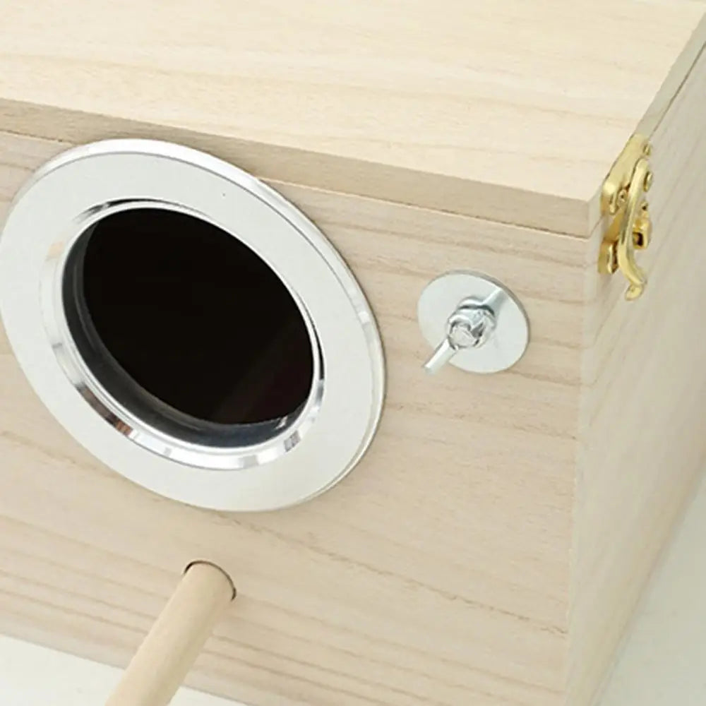 Parakeet Nest Box Wood Parrot Nesting Breeding House Nesting Boxes for Birds with Perch Stand Bird Cage Mating Box for Budgie