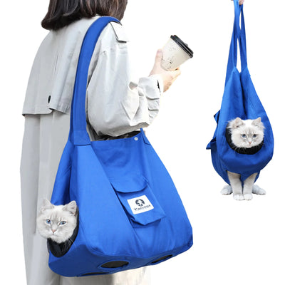Yanvega Cat Carrier Bag Pouch Carrier Pet Supplies, Cat Sling Carrier Storage Pocket Adjustable Crossbody Strap Up To 11 lbs