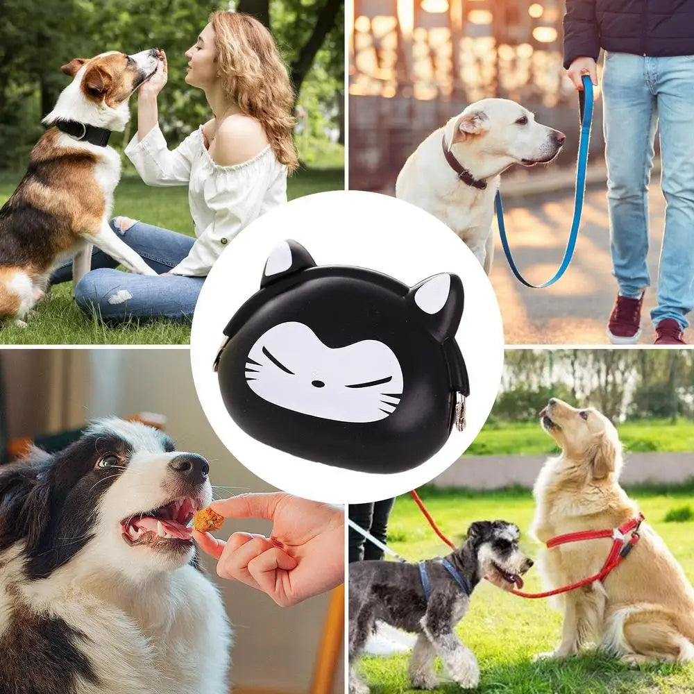 Dog Treat Training Pouch Silicone Pet Feed Snack Reward Pocket Fanny Pack Waterproof Dog Food Dispenser for Pet Training Walking