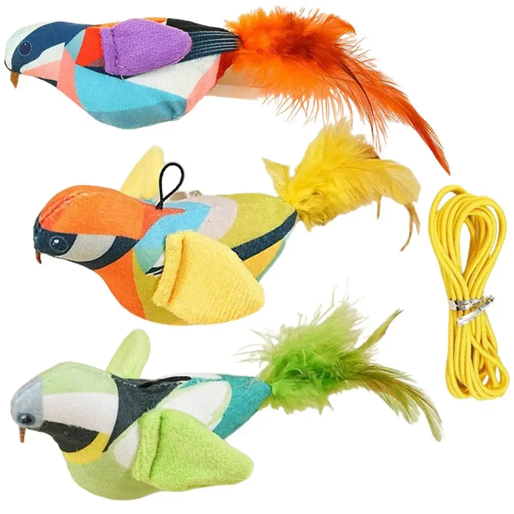 Cat Sound Bird Toy Interactive kitten Toy Bird With Sounds Real Birds Interactive Cat Toys For Indoors Realistic Toys For Cats