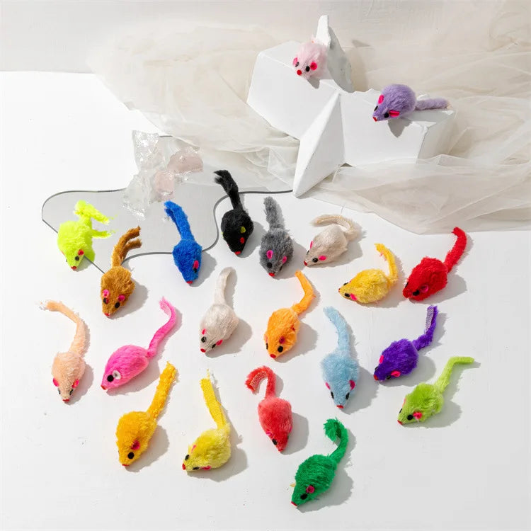 Pet Toy Mice Cats Catnip Toys Interactive Fun Plush Mouse Cat Toy For Kitten Colorful Cute Plush False Mouse Pet Cat Accessories