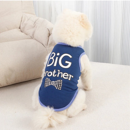Summer Cotton Puppy Dog Vest Shirt Letter Print Pet Clothes for Small Dogs Chihuahua Pinscher Yorkshire Shirts mascotas Clothing