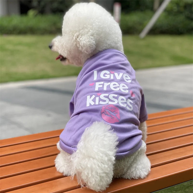 Lovely Puppy Dog Cat Vest Tshirt Spring Summer Pet Clothes for Small Dogs Pomeranian Bichon Shirts mascotas Clothing Apparels