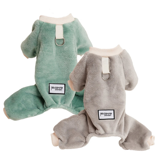 Thermal Flannel Winter Dog Pajamas for Small Dogs Cold Weather Warm Clothes Puppy Onesie Jumpsuit Yorkie Overalls for Dogs